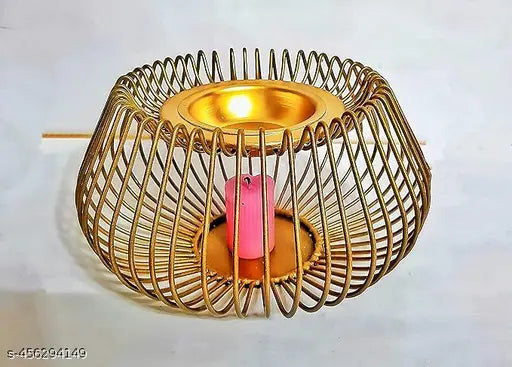 Elegant' Design Aroma' Diffuser/Burner with 10 ml Aroma' Oil | Made by Galvanized Metal Golden