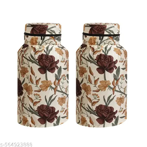 2 Piece Printed LPG Cylinder Cover: Protect and Beautify Your Kitchen, Kitchen Decor ,Cylinder Protection, High-Quality Fabric ,Home Improvement, Easy Installation.