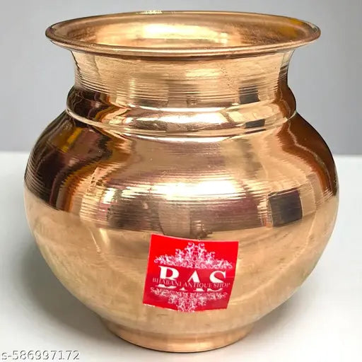 Pure Copper small size Lota for Pooja | Pital Tamba Kalash / Water Pot | Mandir & Ghar Pooja Accessories(Pack Of 1)