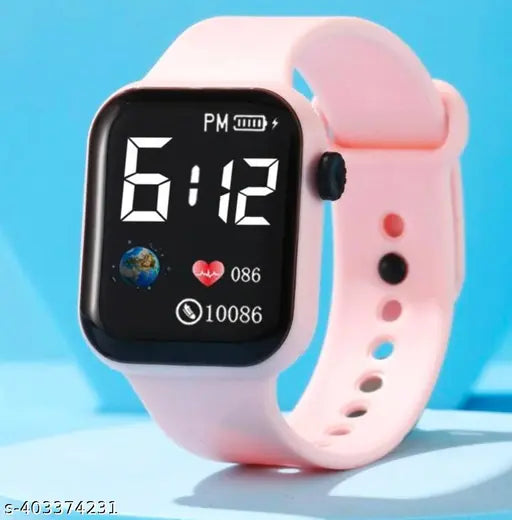 Combo of 2 Pink n Black Colour Big Light Digital Watch for Unisex Girls n Boys and Kids Boys n Girls