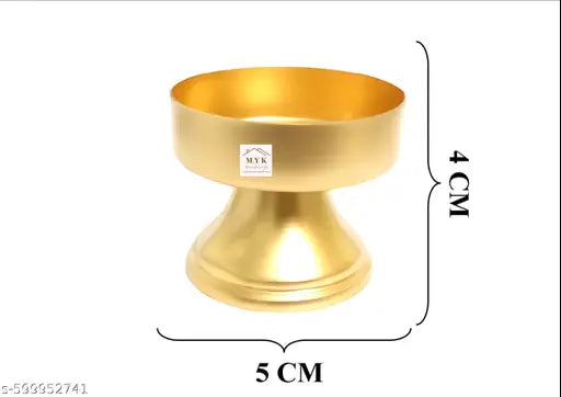 Tealight Holder - (Set of 2) 4 x 5 cm Golden Tealight Holder for Home Decoration.