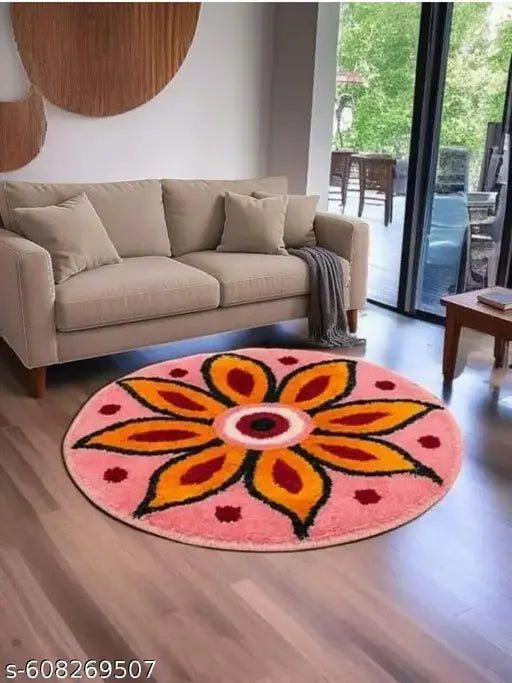 "DIWALI SPECIAL" Premium Microfiber Rangoli Doormat – 60x60Cm – Multicolor Rangoli Doormat