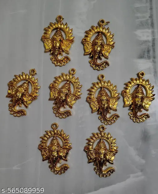 Handmade Raw Materials for Toran Hanging latkan Festive Decorative Purpose and Other Craft Work (Ganesha - 7.5 cm) 8 pcs