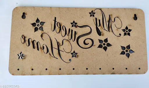 World Wide Kart My Sweet Home Wooden Key Holder for Home, Kitchen, Office, PG, School, College, Hostel, Hotel Decoration, Key Hooks for Wall Decor Wall Mounted Stand Keys Hanger for Office Decoration