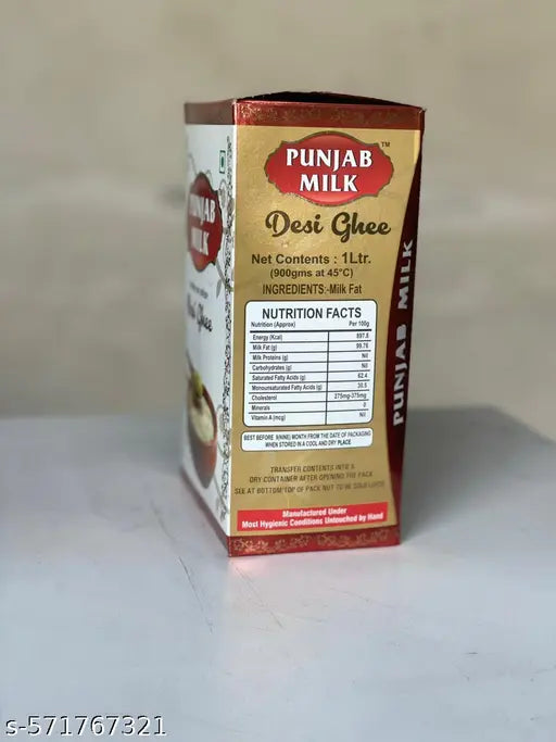 PUNJAB MILK PURE DESIGHEE PACK OF 1 LITER TETRA 900 GRAMS WEIGHT YUMMY AND TASTY SHUDH DESIGHEE