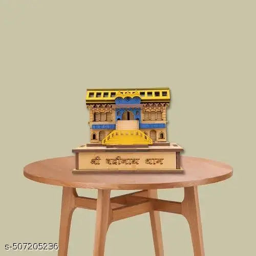 SriMaa Ventures  Wooden Lord Vishnu Ji Badrinath Mandir for Home Worship, Puja Room, Car Dashboard, Work Area, Small Religious Rituals