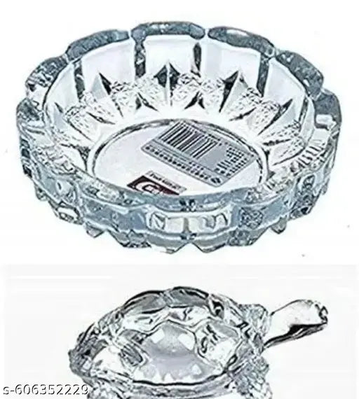 Showpiece glass kachua plate for home decor idol tortoise glass kachua plate
