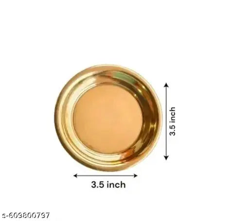 Pack of 8 Pure Brass Puja Plates Pack of 8 for Temple & Home Use