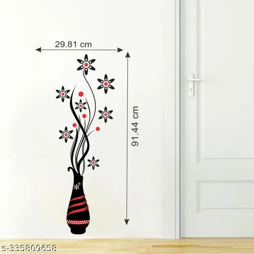Décor Vibe Beautiful Flower Pot Wall Sticker