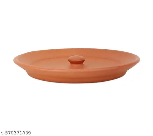 Terracotta Clay Pot with Lid for Curd, Yogurt Bowl | Mitti Dahi Handi, Earthenware, Brown (500 ML)