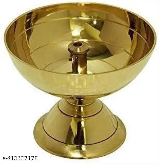 Home Trends India - Pure Brass paro pyali Kamal Akhand Diya Deepak puja Diya Best for Home & Office Decoration & Gift Purpose Handicraft Brass Table Diya (set of Pack 6)