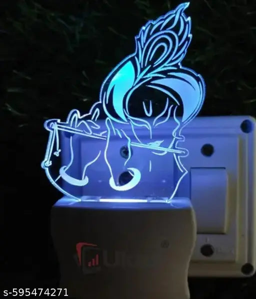 DIONA Night Lamp Krishna 3D Illusion LED multi Colour changing Night Light Birthday, Anniversary Gift Festival Gift