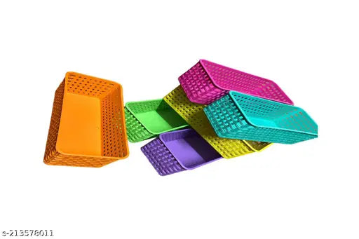 6 Multipurpose Desk Organizer/ Tray Office Drawer Dividers Storage /Craft Basket Rack Multicolor (Dimensions = 23.2 cm x 8.5 cm x 5 cm)