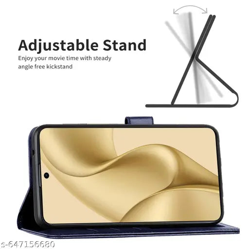 LOVZI® Flip Cover For Vivo V60E PU Leather with Card Pocket Wallet Stand And Shock Proof Complete Protection Flip Case--Blue