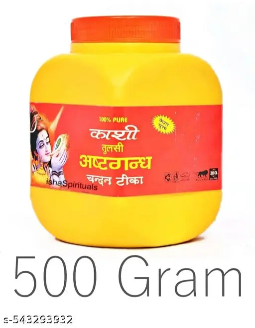 Kashi ashtagandha Chandan Powder Original for Pooja 100% Tulsi Kesar Chandan Yellow Tika Tilak Puja (500 Gram)