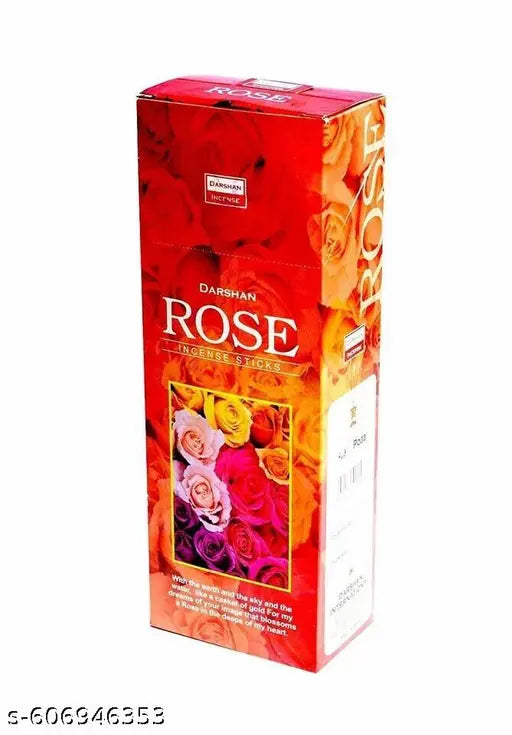 Darshan Rose Fragrance Incense Bamboo Sticks For Pooja,  Meditation & Positivity