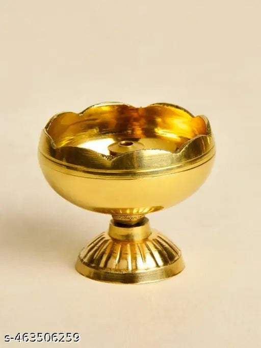 Home Trends India Brass Diya for Pooja Sunflower Lanterns Diya for Festive Diwali Decorations Puja Articles
