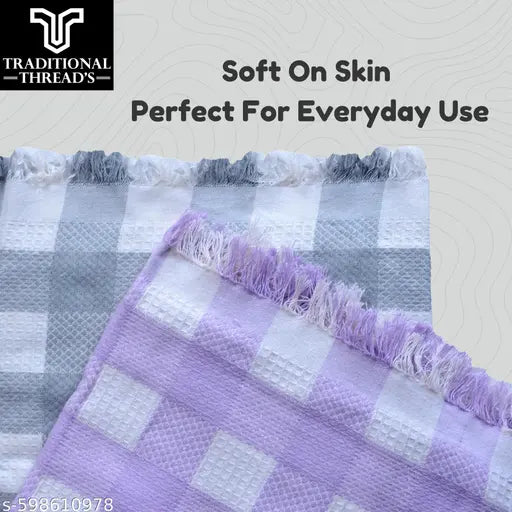 Traditional Thread's 100% Cotton Large Size Bath Towel | Ultra Soft,Absorbent,Light Weight & Quick Dry Towel for Bath, Travel, Gym, Beach |Towels for Bath Large Size | Cotton Towel | 30 X 60, Set of 2