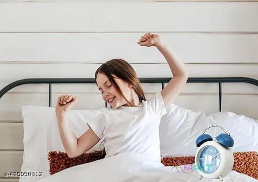 Twin Bell with Matt Colour Table Alarm Clock with Night Led Light for Student for Kids Bedroom