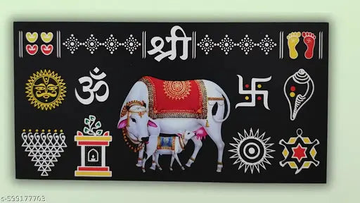 ME Art - 'New Kamdhenu Gaumata' - Ready Rangoli - Sunboard