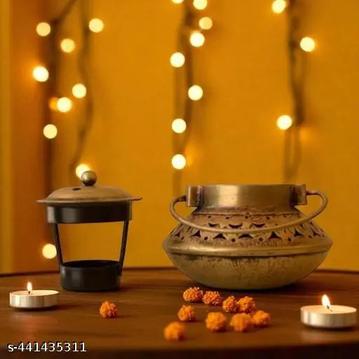 Handicrafts metal degchi dhoop dhani tealight holder incase holder size 5 inc