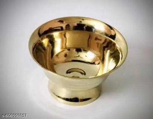 Miramayee Brass Storage Bowl Chandan Pyali for Pooja, Roli & Mandir Use, Pure Brass Serving Bowl (Pack of 1, Gold, Antique Finish)