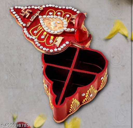 Set of Two handmade  tilak chopda for mandir. Kumkum box. Tilak box. Sindoordani.  Sindoor box. Wooden sindoor dani. Sindoor haldi box.  Fancy sindoordani. Pooja samagri. Pooja articles.  Tika chopda in Peacock Shape Meenakari Work/Kumkum Box with Chawal-