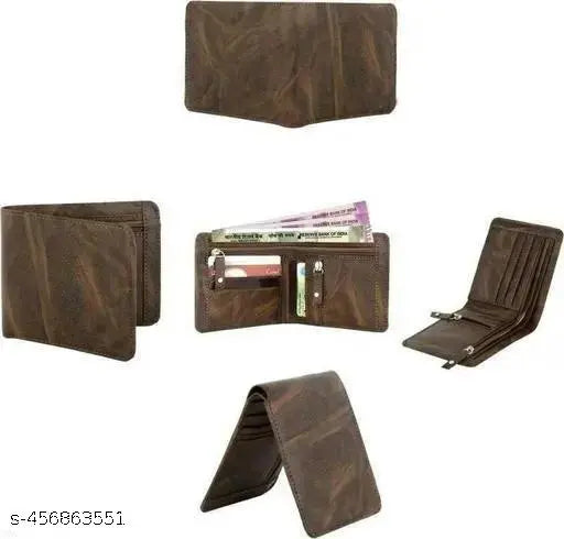 ♥️ARFA, Premium Quality Men,Casual, Evening/Party, Formal 2 Zip Brown Artificial Leather Wallet ( 5 Card Slots )