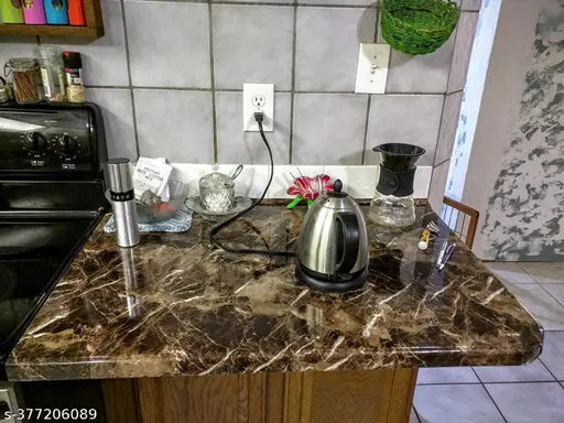 Brown Black Marble Wallpaper Peel and Stick Wallpaper Self Adhesive Decorative Vinyl for Furniture Decorate Removable Cleanable Countertop Bathroom Thick Shelf Liner (Brown 60X200 pack of 1pcs).