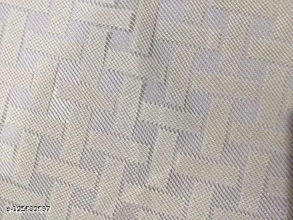 SET OF 2 PIECE OF CREAM COLOR HEAVY CROSS NET CURTAINS FOR DOOR AND WINDOW.