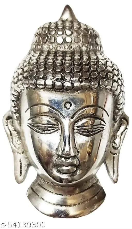 Buddha Aluminium Wall Hanging 6 Inch | Budha Wall Decor - Silver | Buddha Decor