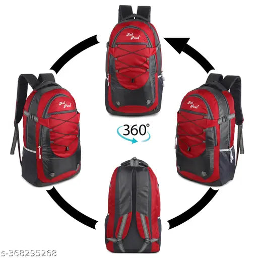 Large 35 L Black Casual Waterproof Laptop Bag/Backpack for Men Women Boys Girls/Office School College Teens & Students (red & frey)