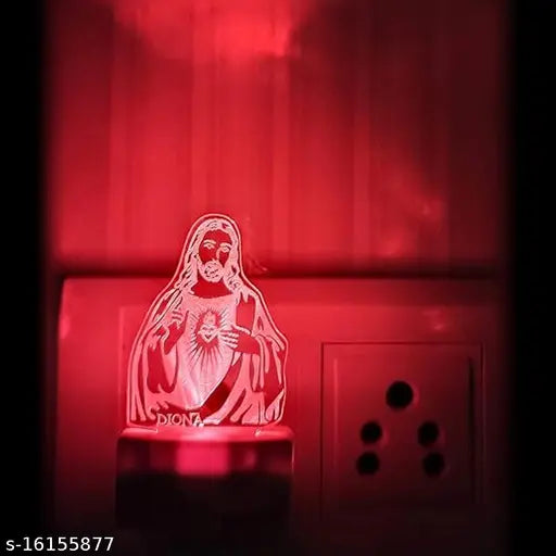 DIONA Night Lamp Jesus Christ Christian Lord Cross 3D LED Night Lamp Illusion Acrylic Multi Colour Changing Small Portable Light Christmas Gifts wall night light Christmas gift Church Night Lamp