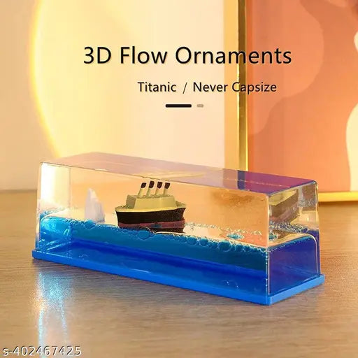Titanic Cruise Ship Model Liquid Wave Cruise Ship Decoration Cruise Ship That No Longer Sinks-Cruise Ship Iceberg Home Decor Suitable for Home Show Car Decoration, Gifts, Desk or Paperweight (Blue)