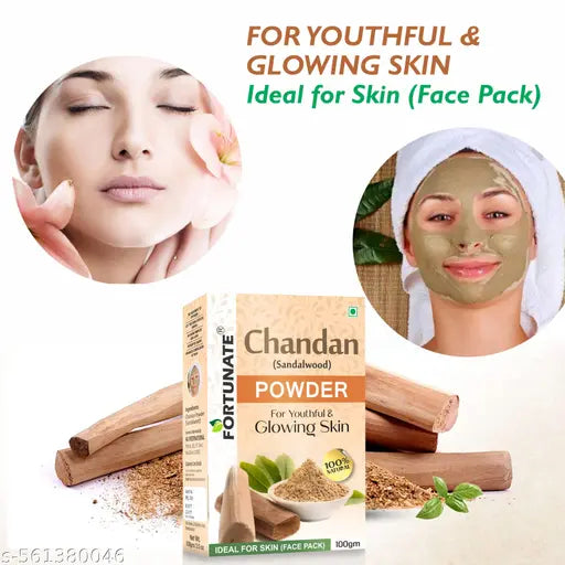 FORTUNATE Chandan Powder – Tightens Pores, Clears Acne, and Rejuvenates Skin – 100G