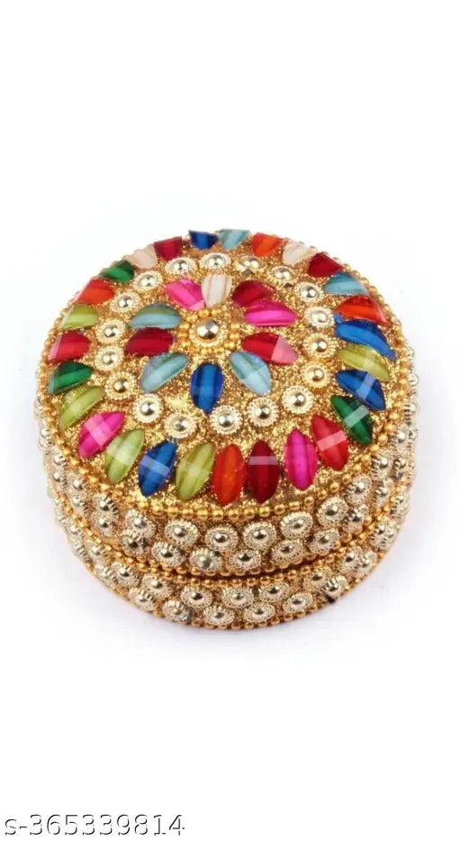 Sindoor dani Sindoor box Showpiece decorative gift purpose ( 7 cm. , 6 cm , 5 cm PACK OF 3 ) Multicolour