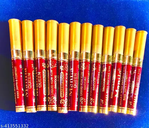 Red Liquid Long Lasting Bright Sindoor Pack of 12 Pcs.