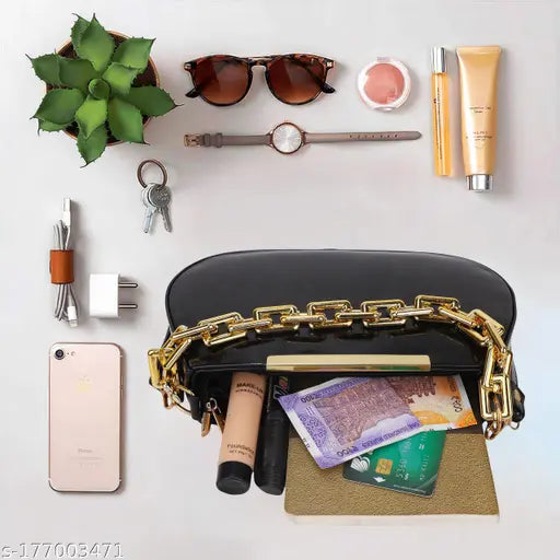 Women Casual Trendy Travle Cloud Shape Slingbag Black