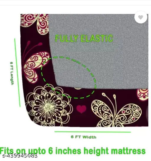 double bed  FITTED cotton bedsheet with  2 pillow covers