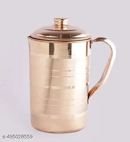 Royal Utensil Copper jug for Water Copper jug Copper jug Silver Touch (1300 to 1500 ml)