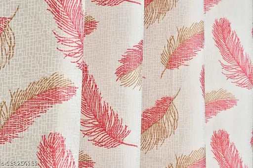 2-Piece 3D Wings Printed Eyelet Polyester Curtains – Set of 2 | Wrinkle-Free & Washable Window Panels- Maroon