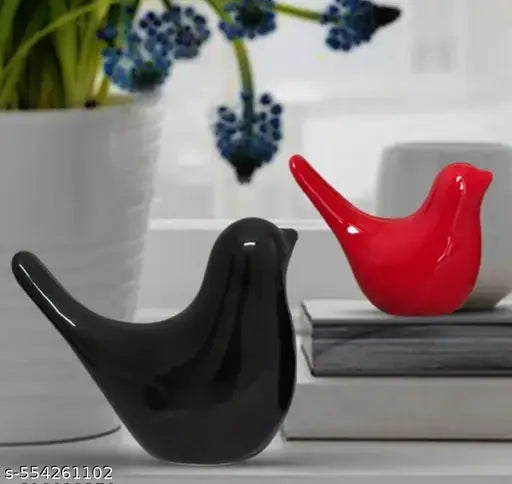 The Indian Home Handicraft Ceramic Bird Couple Showpiece Set For Home Decoration