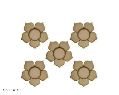 sm Wooden Decorative Candle Holders Tealight Centerpieces for Wedding Home Party Table Decoration (Set of 5)