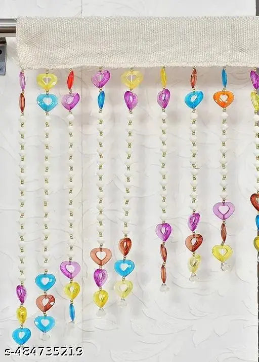 Heart Toran String Beads Traditional Wall Hanging Curtain | Fancy Hanging Curtains | Set of 1 PCS