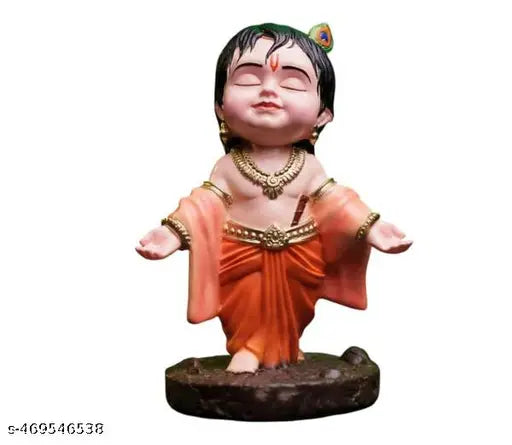 Bal Gopal Krishna Idol for Car Dashboard | Laddu Gopal Ji Murti | Spiritual Car Decor & Temple Showpiece | Gift for Loved Ones (Pack of 1)