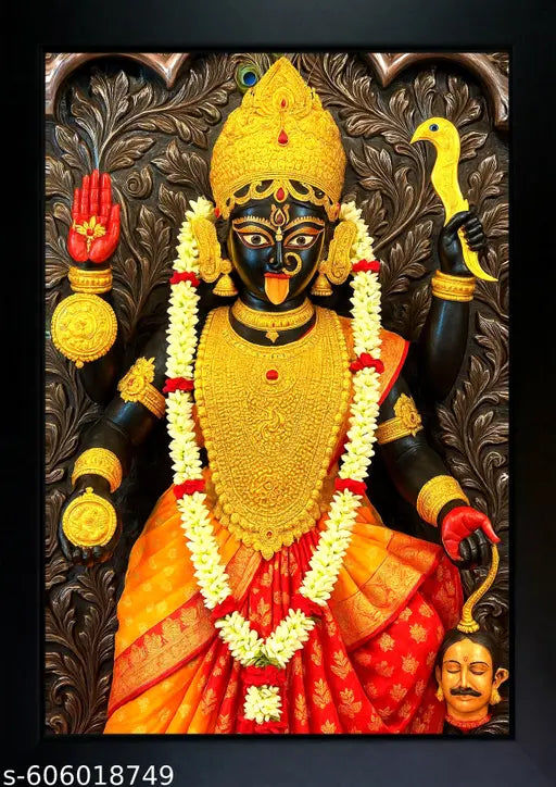 Kali Mata Photo Frame | Kali Mata Wall Painting , Home Decoration And Pooja Room ( 7x9 ) Inch