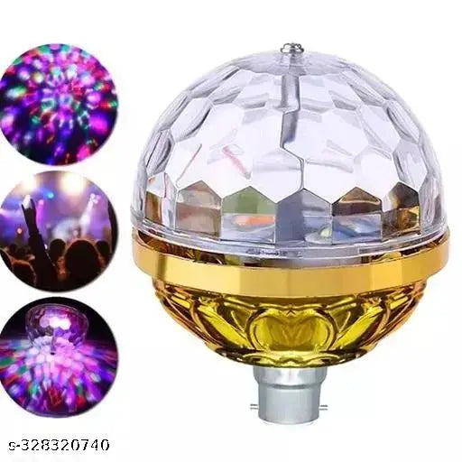 Golden Jumbo 360 Degree Rotating Light Disco Bulb for Home Bedroom Hall Dancing Stage Birthday Party Disco Bulb (Golden, Pack of 1)