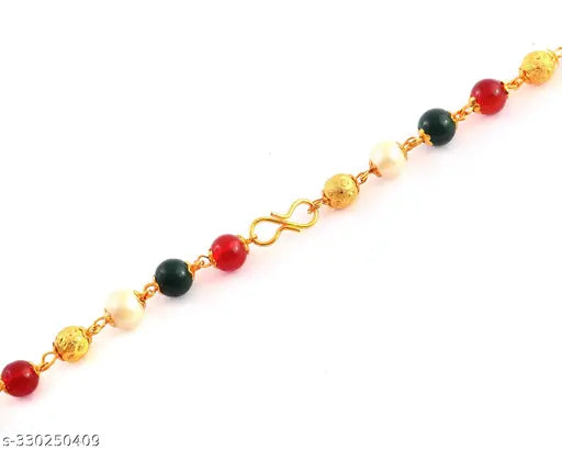 Jewar Mandi Gold Plated Chain Multi Color Mala
