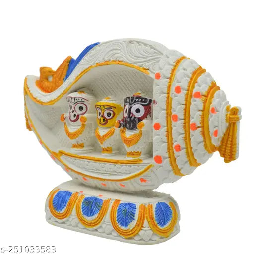 Jagannath Shankh Design Marble Stone Murti, Home puja, car Dashboard,Office