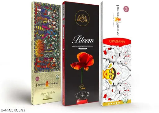 Agni Pariksha-Bloom-Upasana Incense Agarbatti|168 Sticks|Pack-3 Phool Fragrances